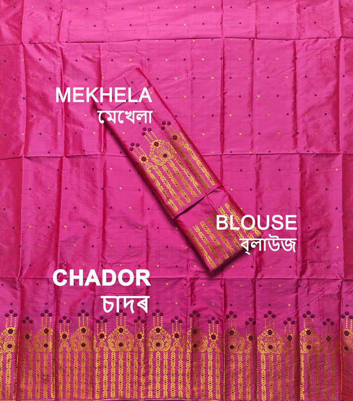 Copper Jari Mix Set Mekhela Sador