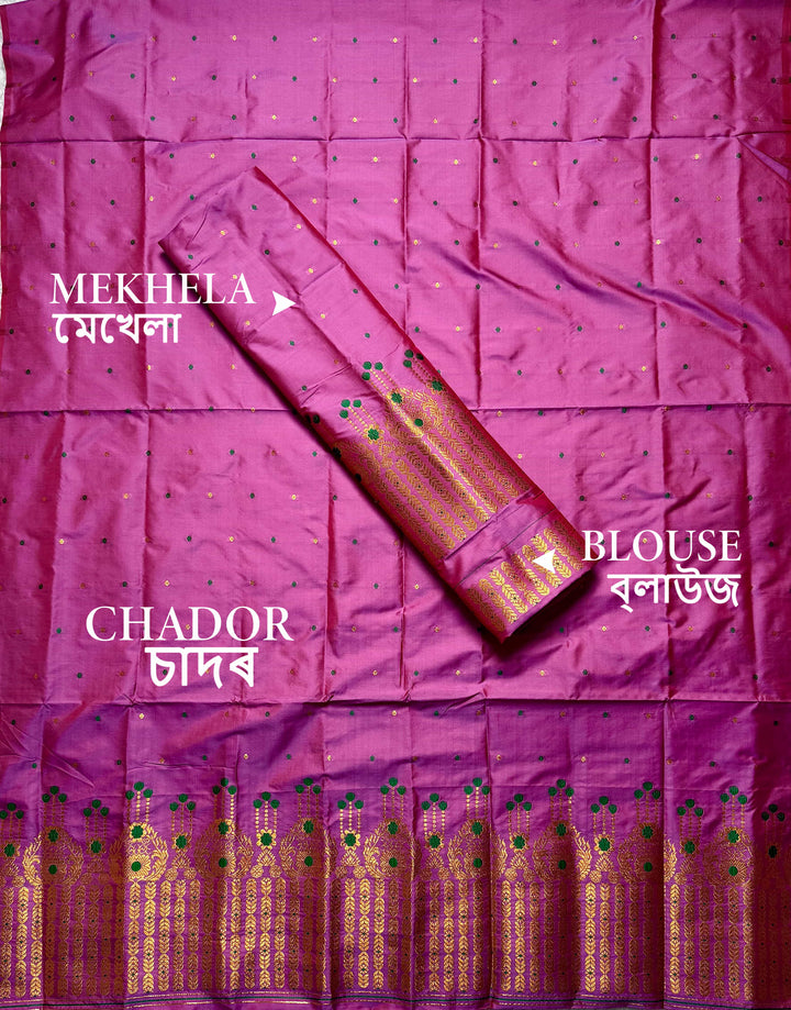 Copper Jari Mix Set Mekhela Sador