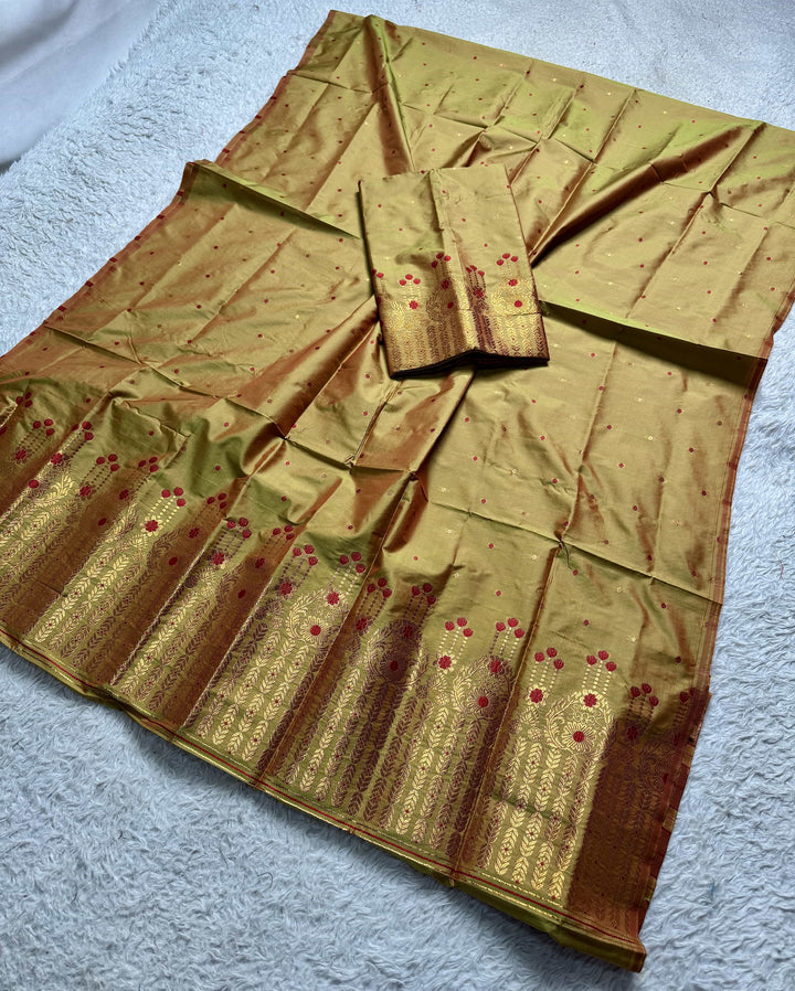 Copper Jari Mix Set Mekhela Sador
