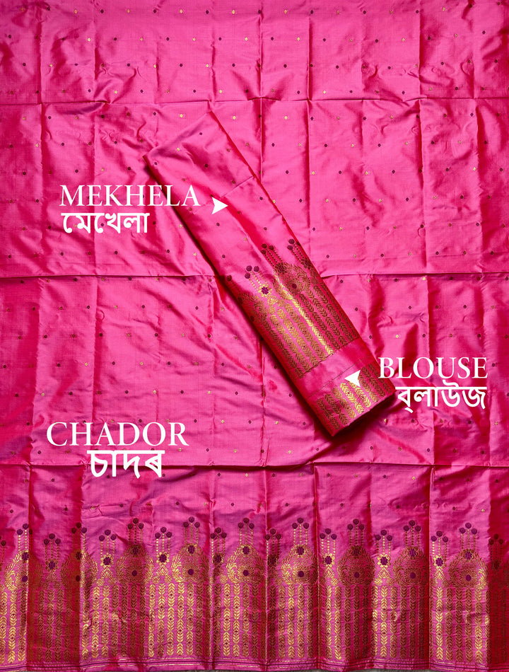 Copper Jari Mix Set Mekhela Sador