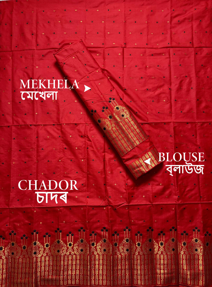 Copper Jari Mix Set Mekhela Sador