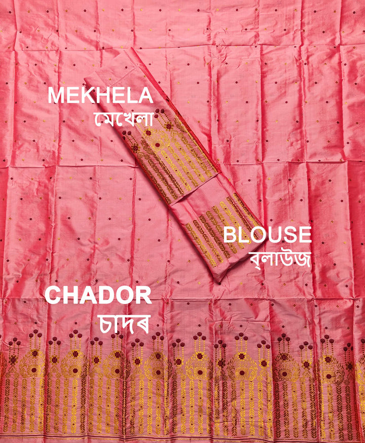 Copper Jari Mix Set Mekhela Sador