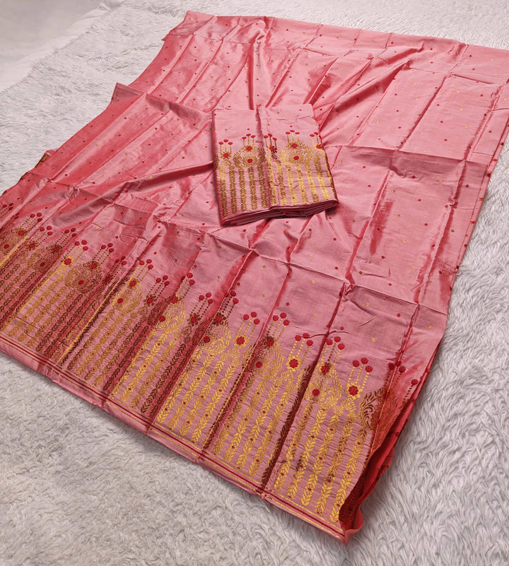 Copper Jari Mix Set Mekhela Sador