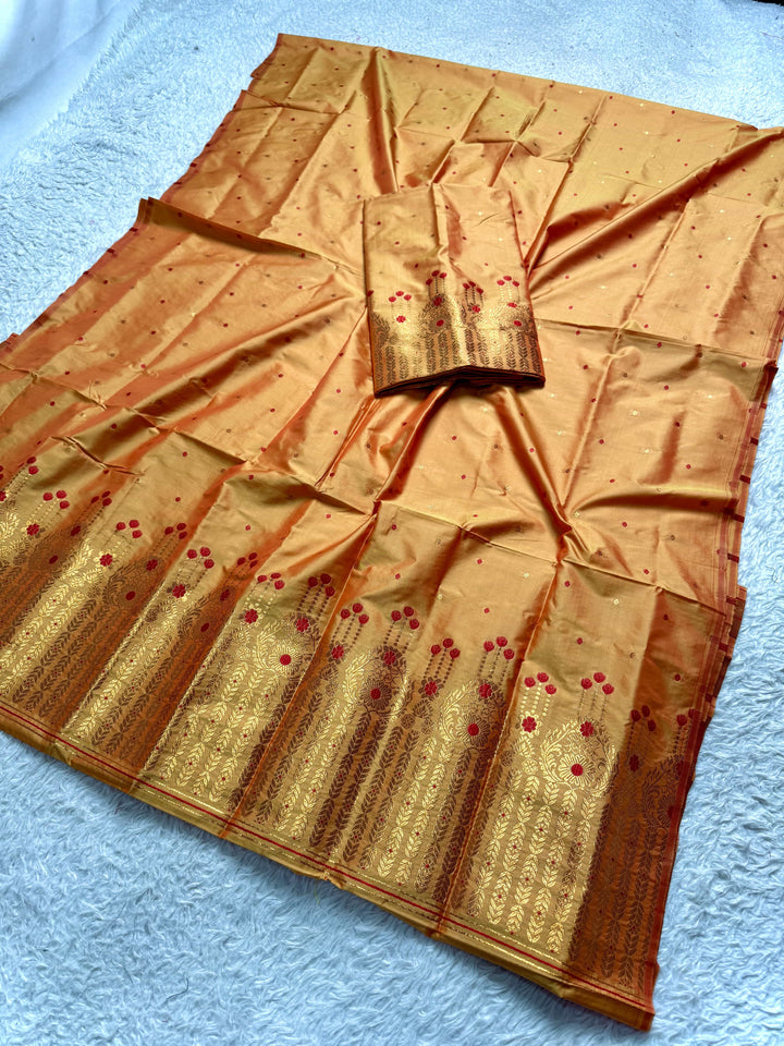 Copper Jari Mix Set Mekhela Sador