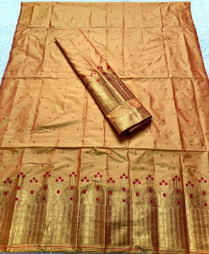 Copper Jari Mix Set Mekhela Sador