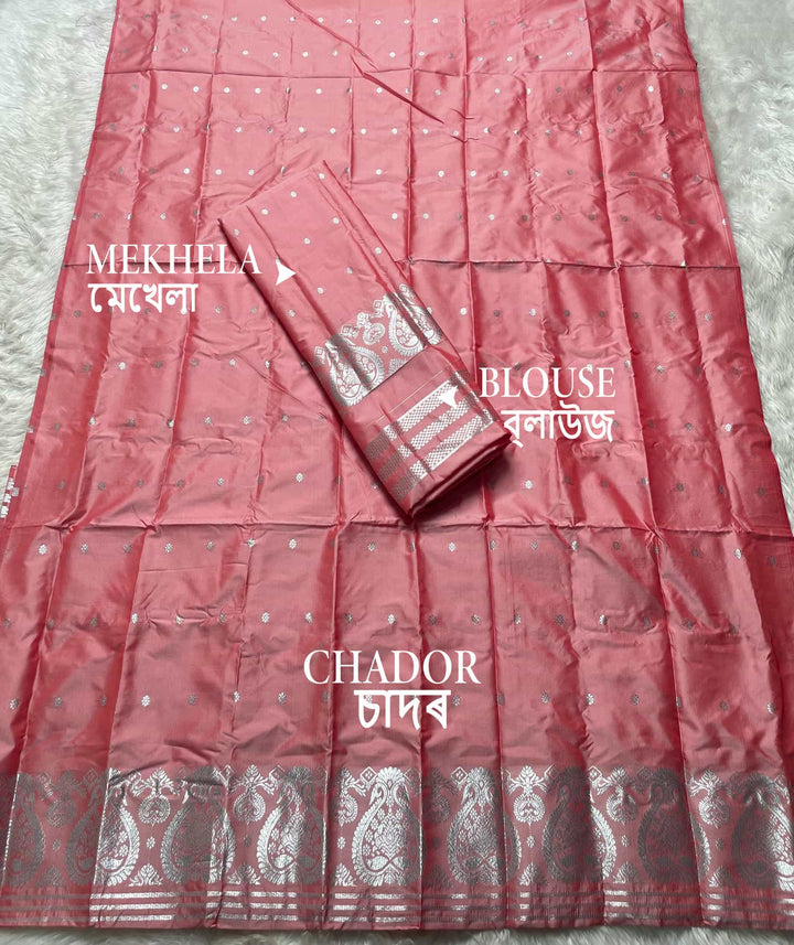 SIlver Jari - Dhaga Mina - Mix Set Mekhela Sador