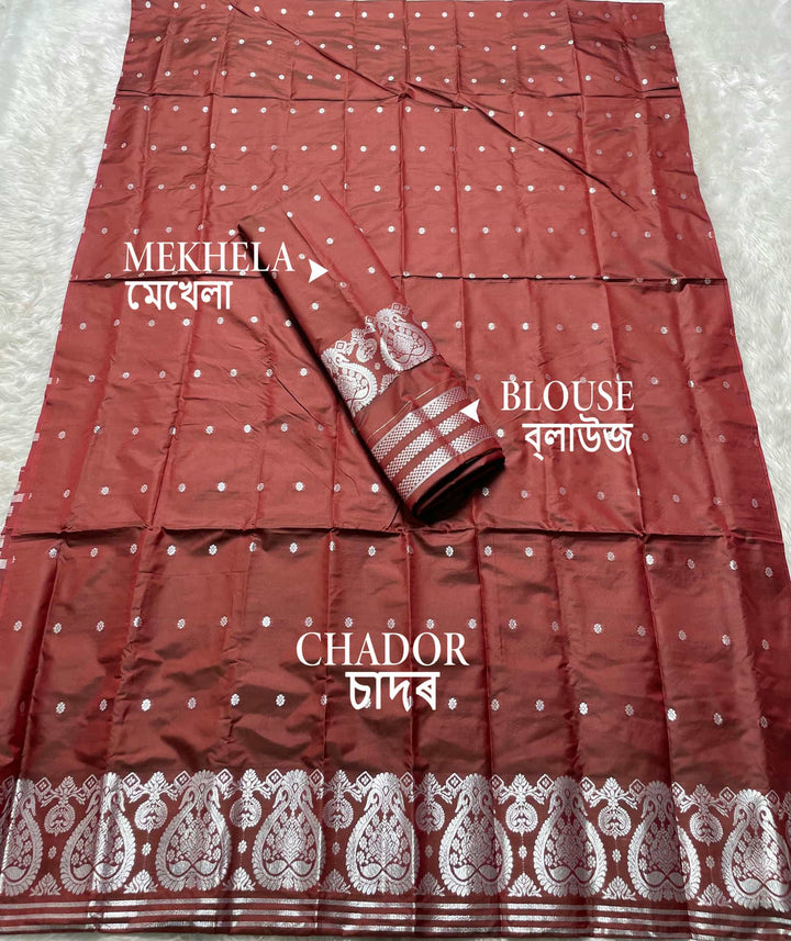 SIlver Jari - Dhaga Mina - Mix Set Mekhela Sador