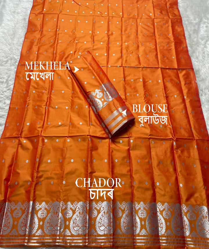 SIlver Jari - Dhaga Mina - Mix Set Mekhela Sador