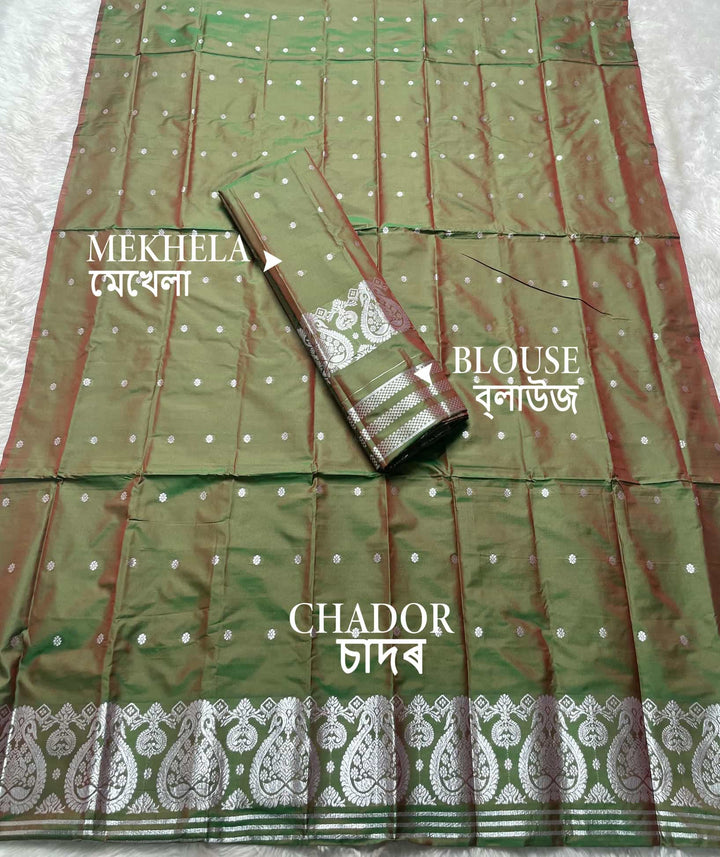 SIlver Jari - Dhaga Mina - Mix Set Mekhela Sador