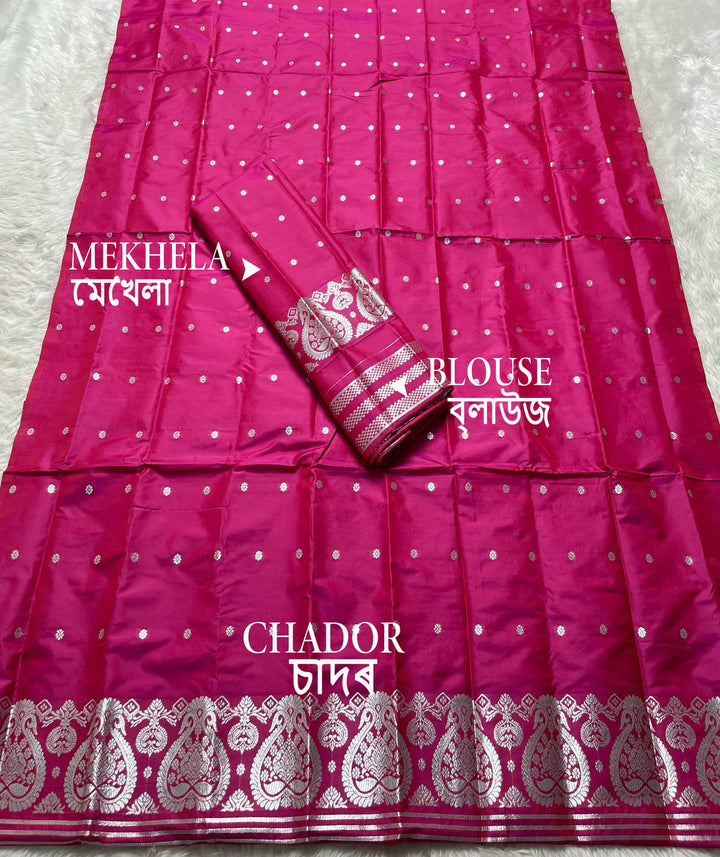 SIlver Jari - Dhaga Mina - Mix Set Mekhela Sador