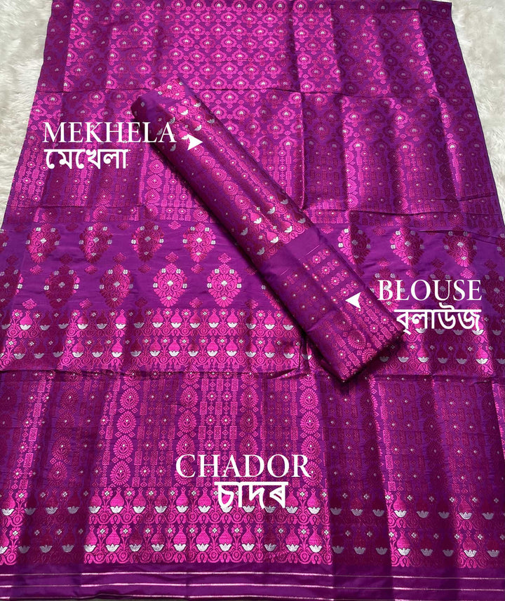 Colouring Jari Mix Set Mekhela Sador