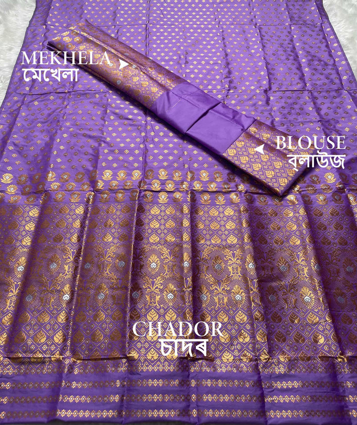 Copper Jari Mix Set Mekhela Sador
