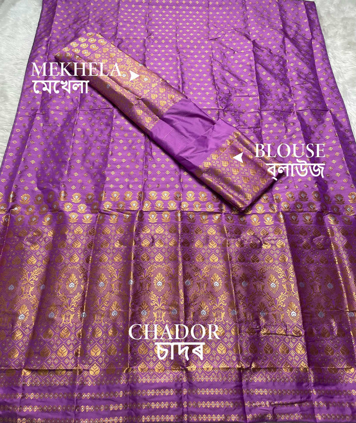 Copper Jari Mix Set Mekhela Sador