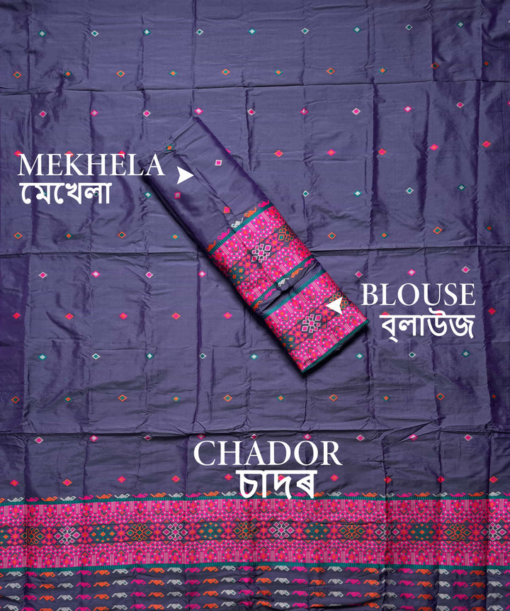 Multi-Dhaga Work Mix Set Mekhela Sador