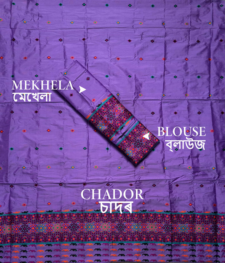 Multi-Dhaga Work Mix Set Mekhela Sador