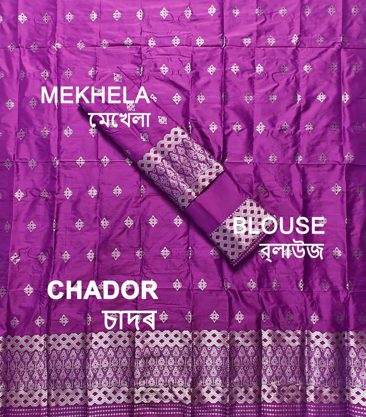 Silver Jari Mix Set Mekhela Sador