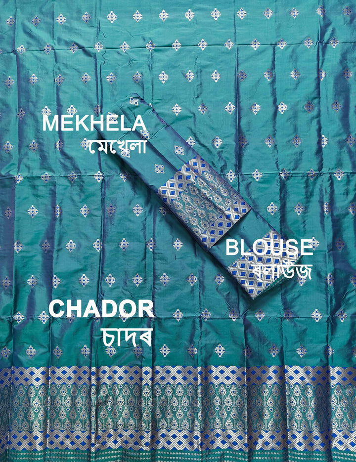 Silver Jari Mix Set Mekhela Sador