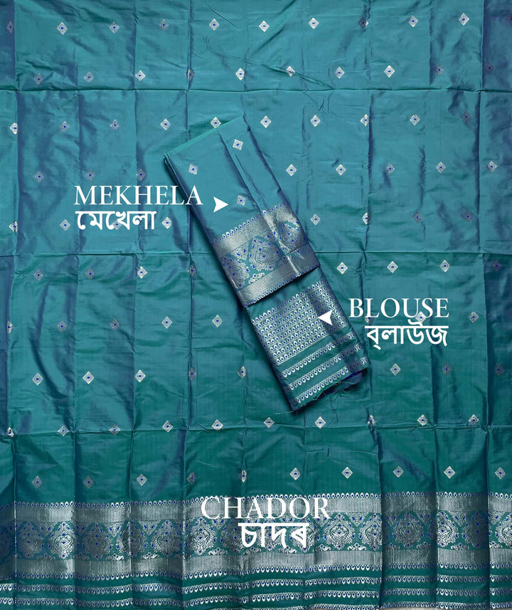 Silver Jari - Dhaga Mina - Mix Set Mekhela Sador