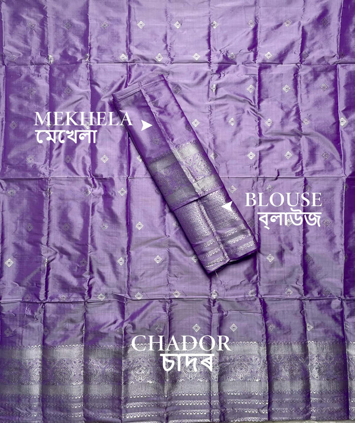 Silver Jari - Dhaga Mina - Mix Set Mekhela Sador