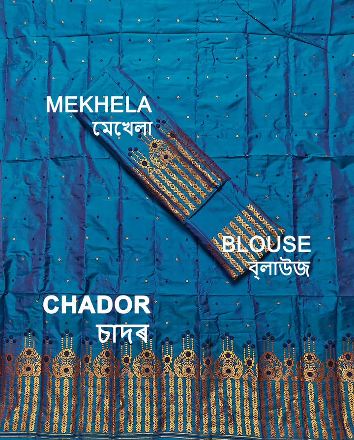 Copper Jari Mix Set Mekhela Sador