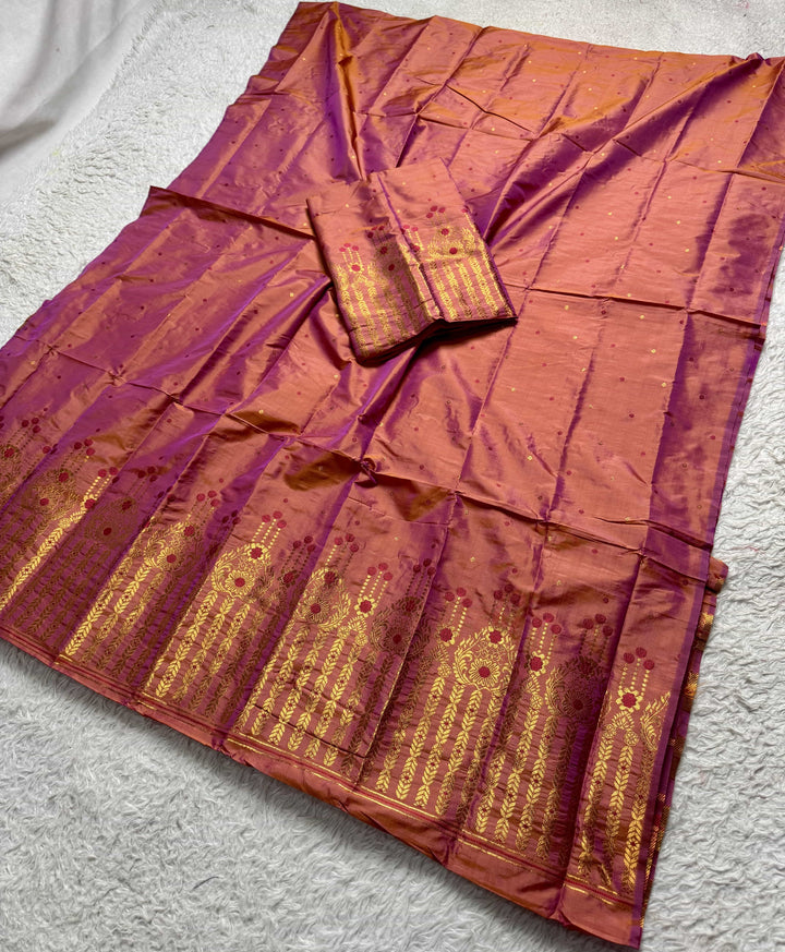 Copper Jari Mix Set Mekhela Sador