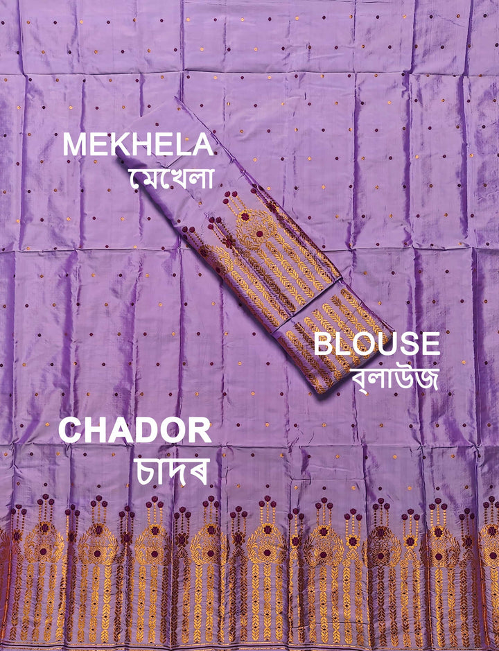 Copper Jari Mix Set Mekhela Sador