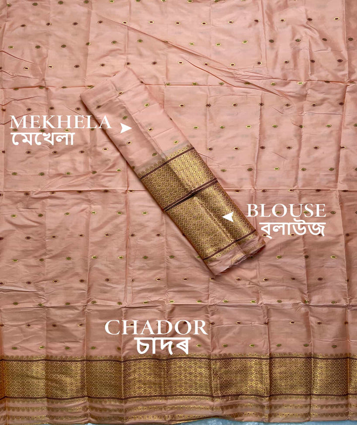 Copper Jari - Dhaga Mina - Mix Set Mekhela Sador
