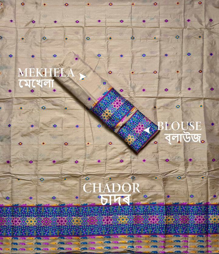 Multi-Dhaga Work Mix Set Mekhela Sador