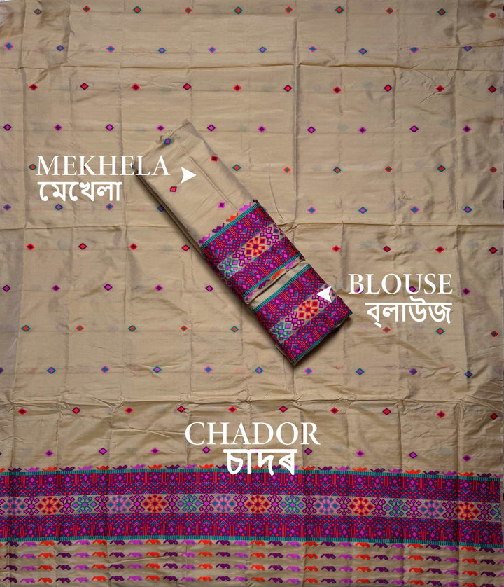 Multi-Dhaga Work Mix Set Mekhela Sador