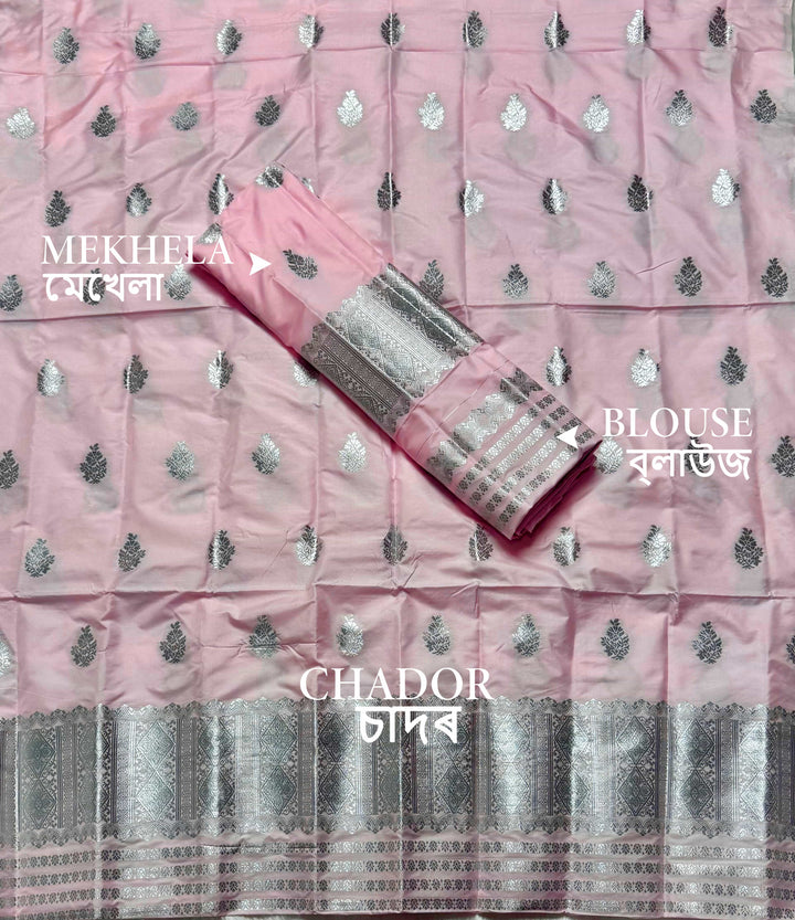 Silver Jari Mix Set Mekhela Sador