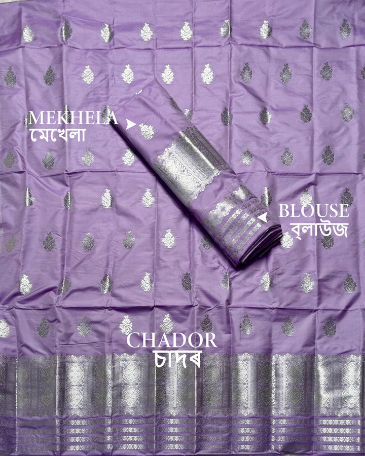 Silver Jari Mix Set Mekhela Sador