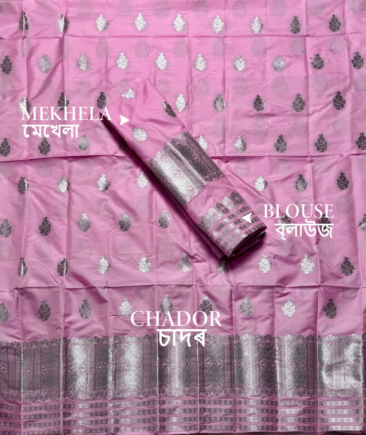 Silver Jari Mix Set Mekhela Sador