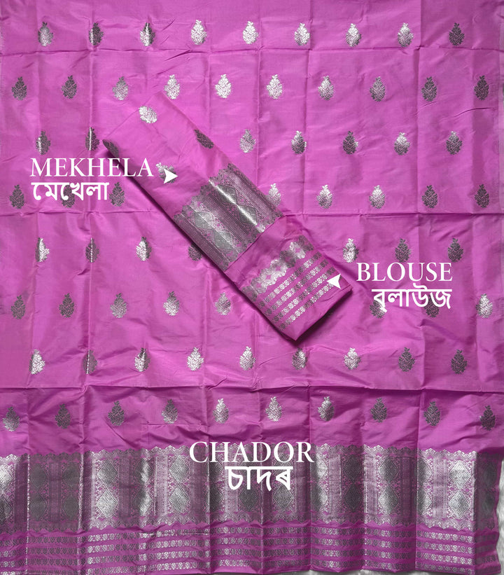 Silver Jari Mix Set Mekhela Sador