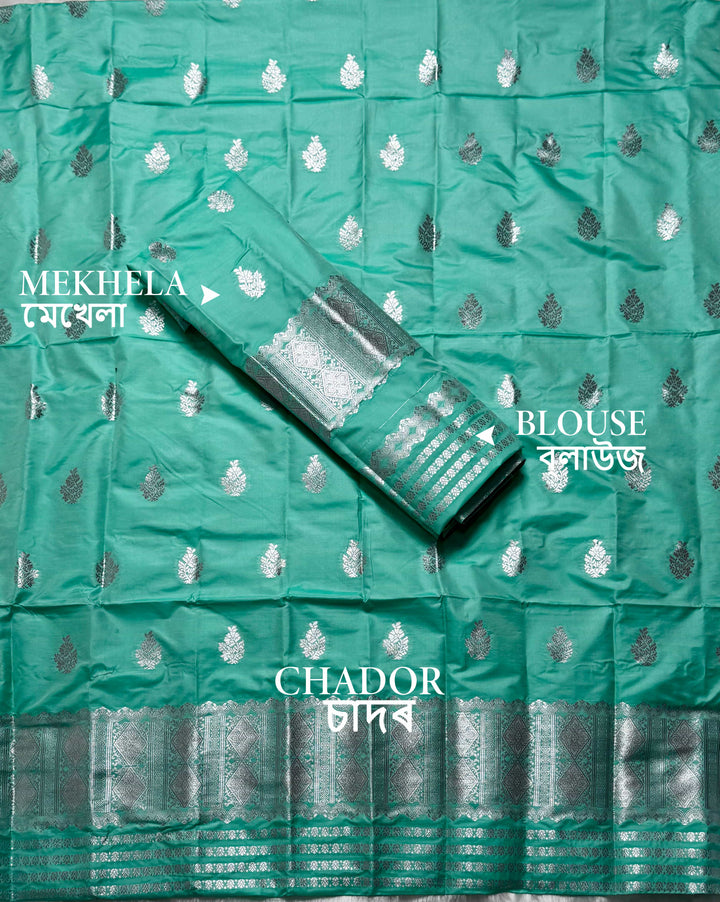 Silver Jari Mix Set Mekhela Sador