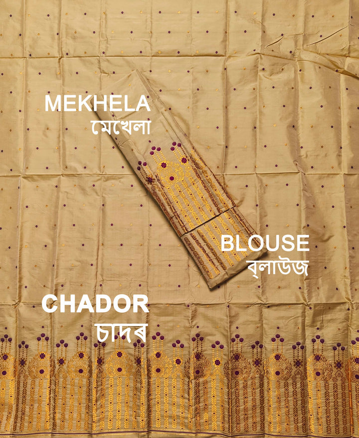 Copper Jari Mix Set Mekhela Sador
