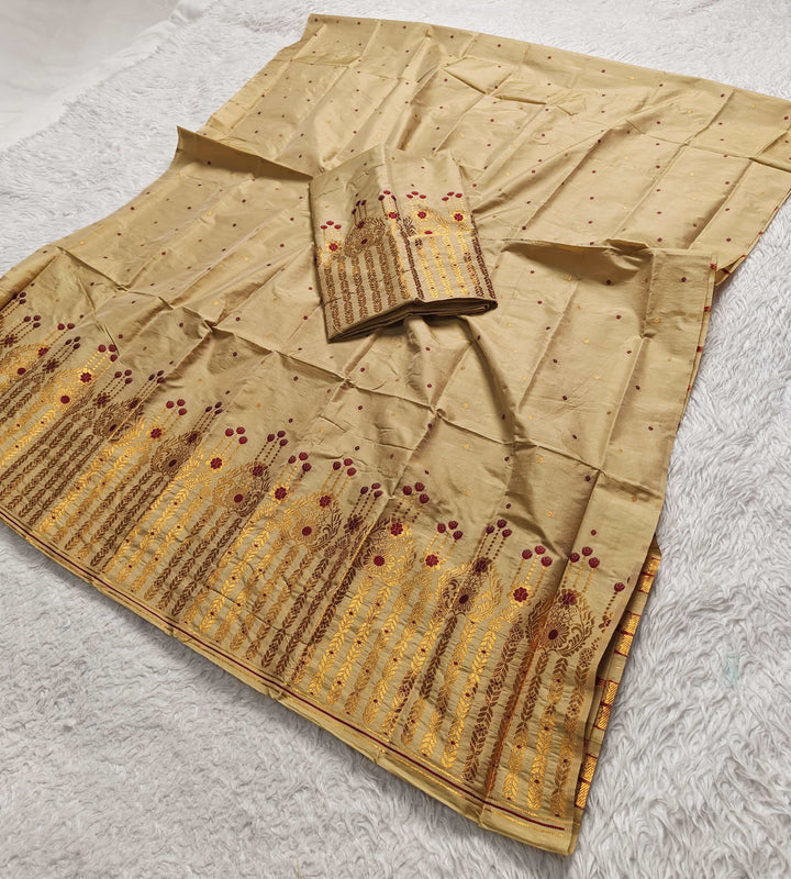 Copper Jari Mix Set Mekhela Sador