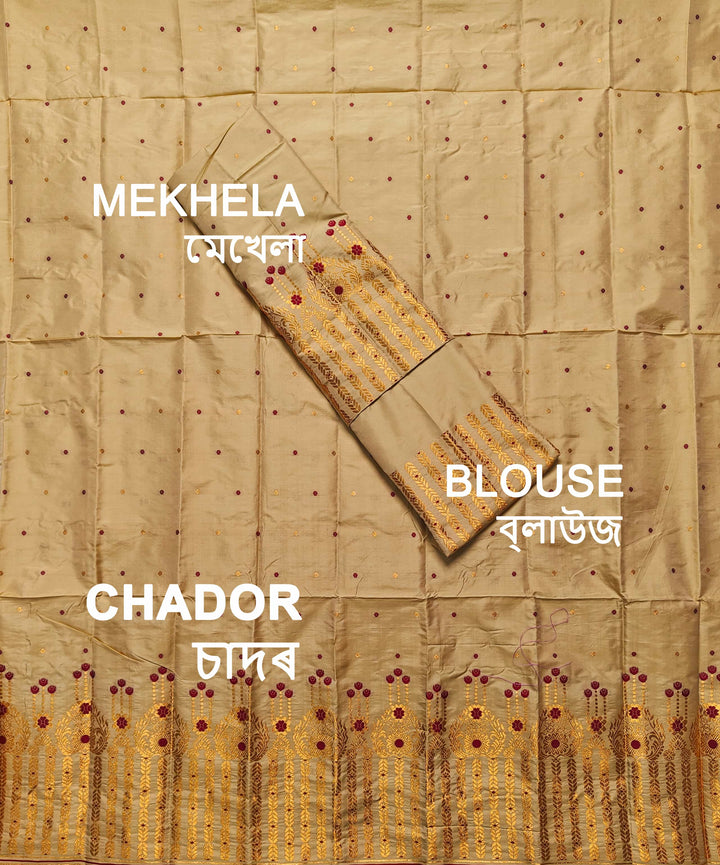 Copper Jari Mix Set Mekhela Sador