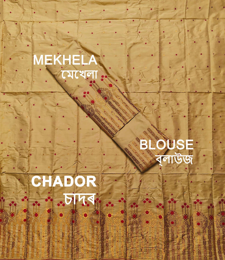 Copper Jari Mix Set Mekhela Sador