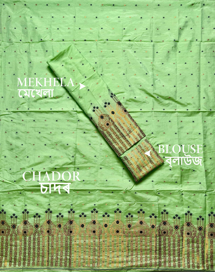 Copper Jari Mix Set Mekhela Sador