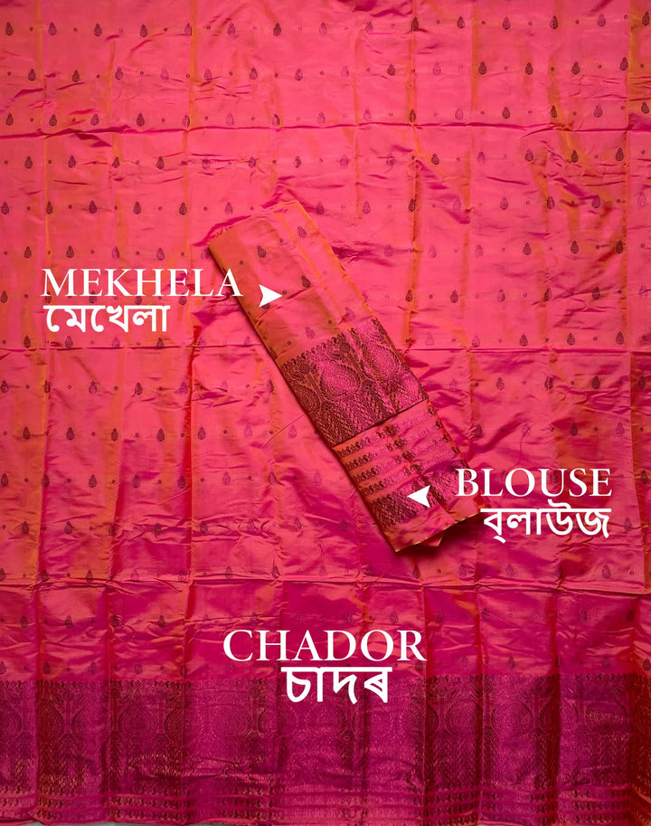 Colouring Jari Mix Set Mekhela Sador
