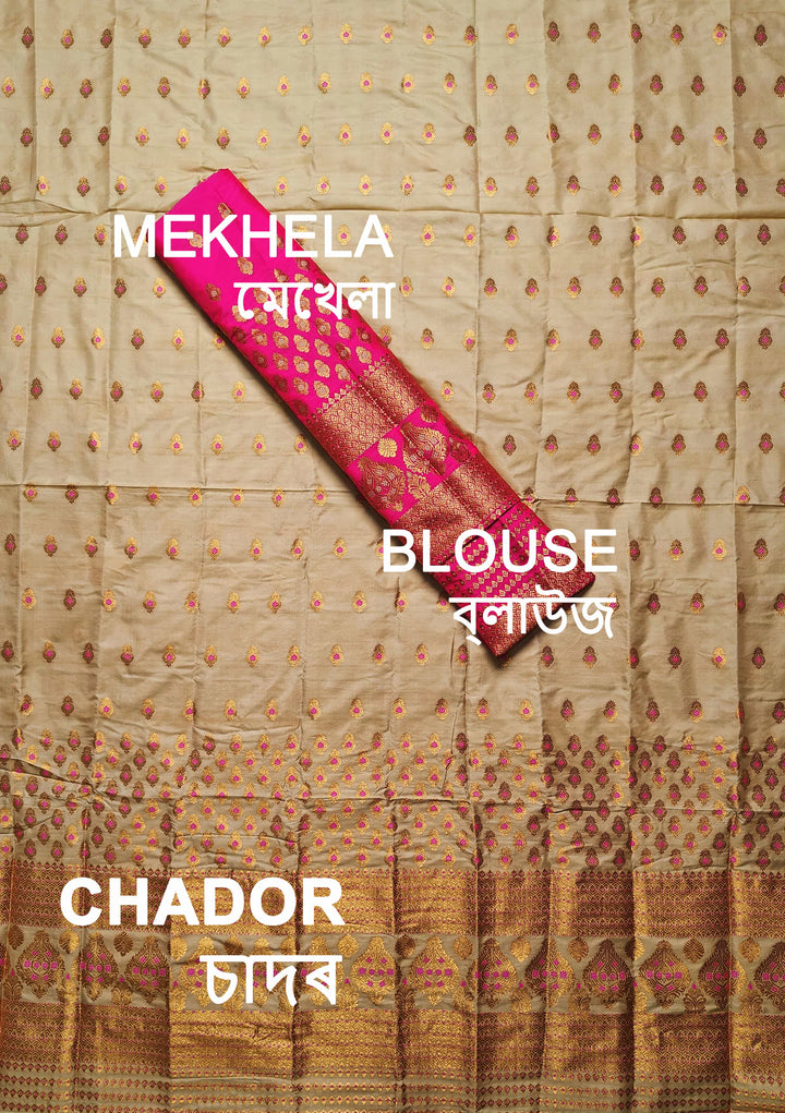 Muga* Contrast Mix Set Mekhela Sador