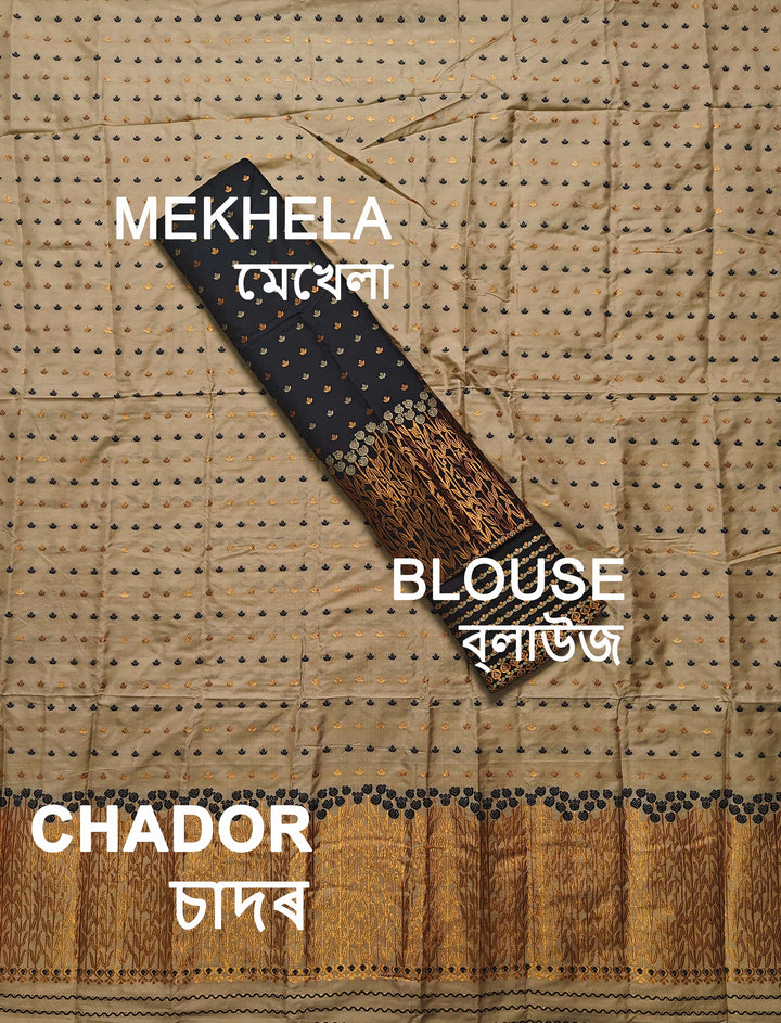 Muga* Contrast Mix Set Mekhela Sador