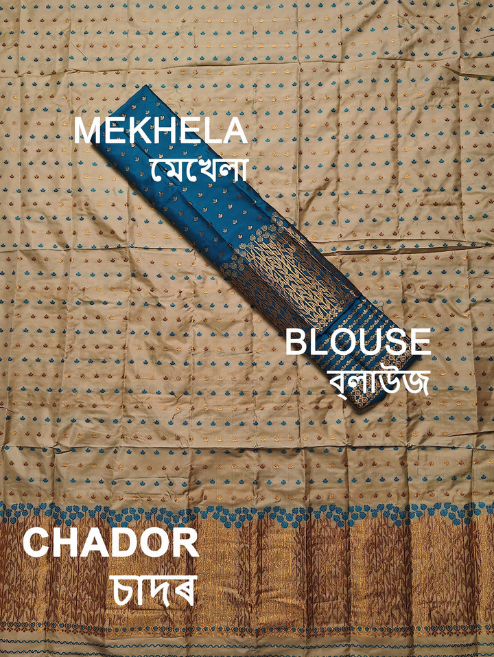 Muga* Contrast Mix Set Mekhela Sador