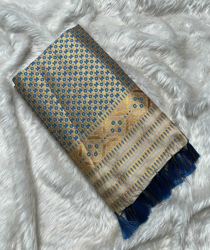 Soft Art Toss Woven Jaintia-Styled Saree