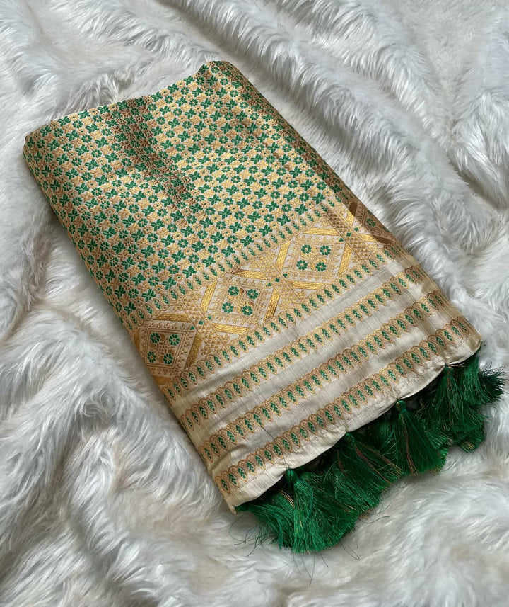 Soft Art Toss Woven Jaintia-Styled Saree