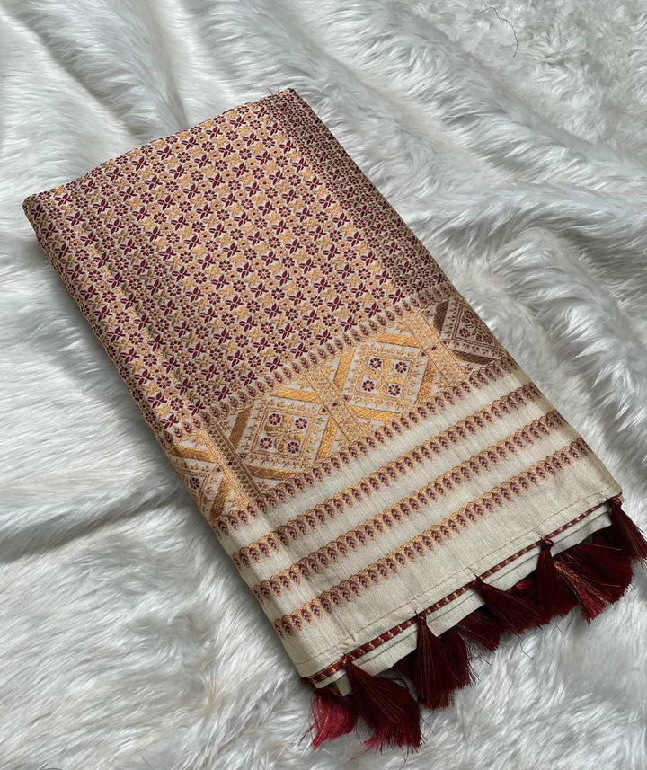Soft Art Toss Woven Jaintia-Styled Saree
