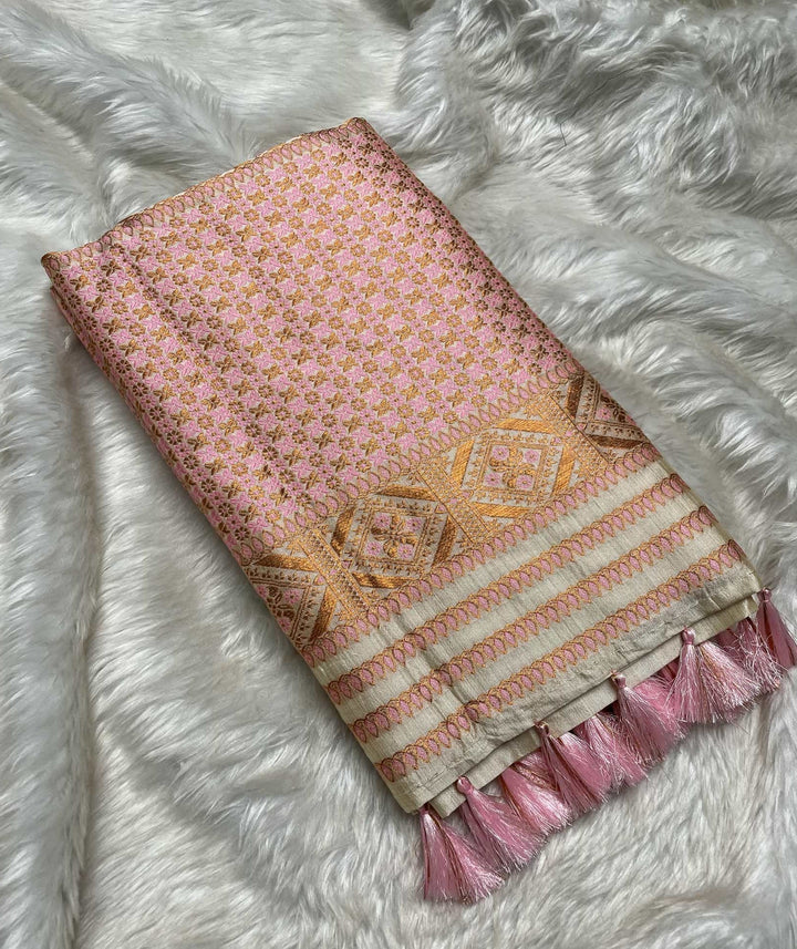 Soft Art Toss Woven Jaintia-Styled Saree
