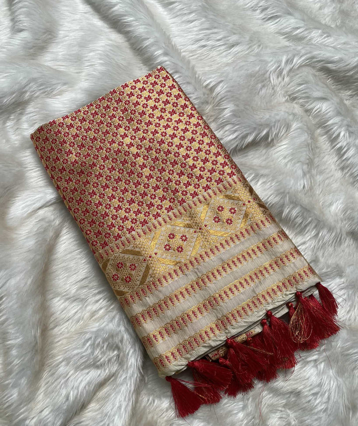 Soft Art Toss Woven Jaintia-Styled Saree