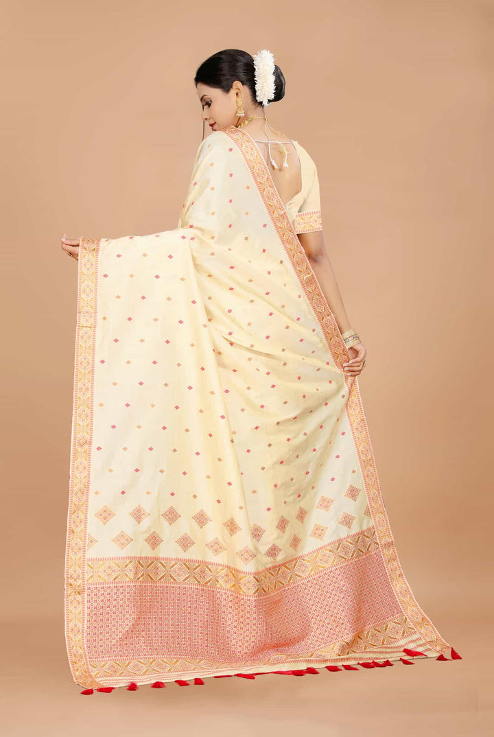 Soft Art Toss Woven Jaintia-Styled Saree