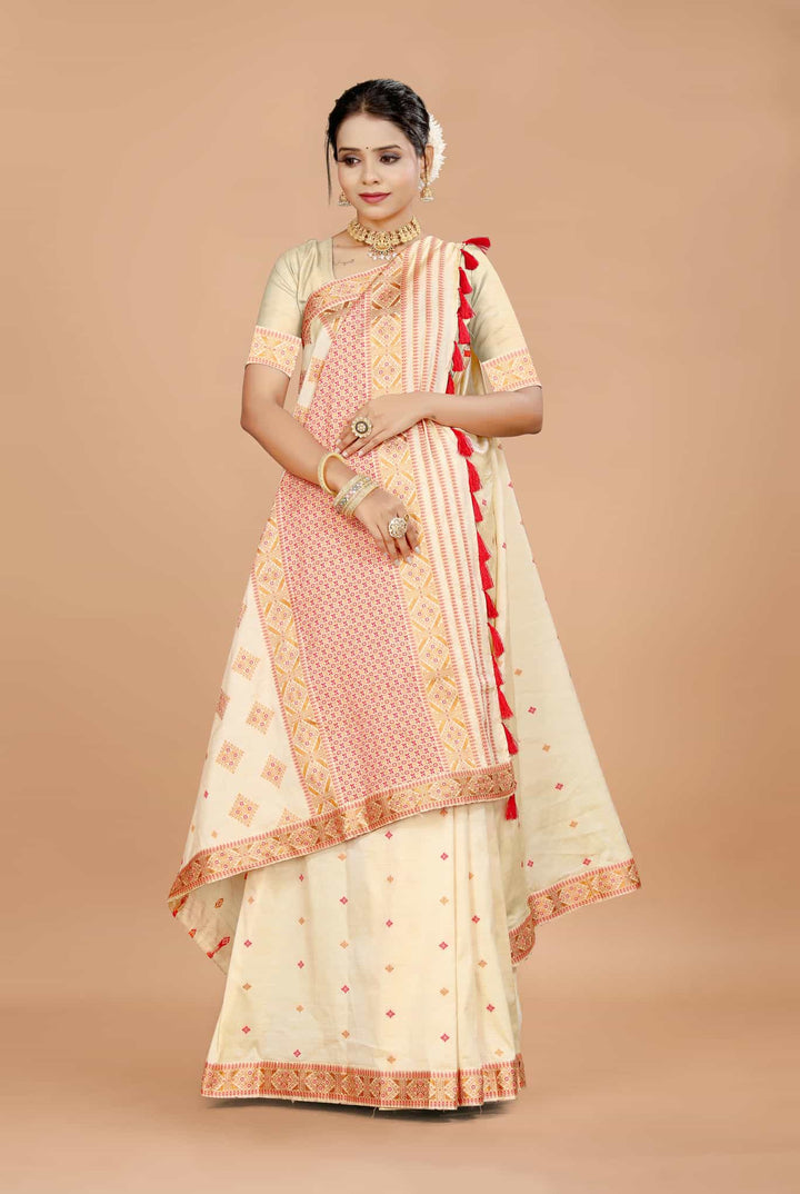 Soft Art Toss Woven Jaintia-Styled Saree